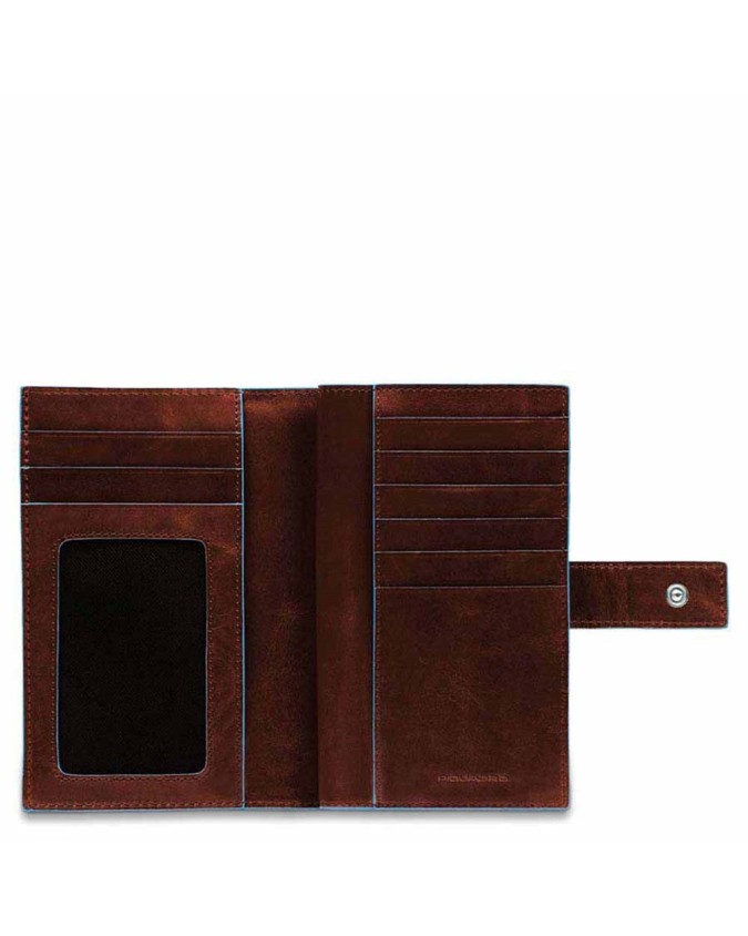 PIQUADRO - Portafoglio donna con porta monete e carte - Mogano