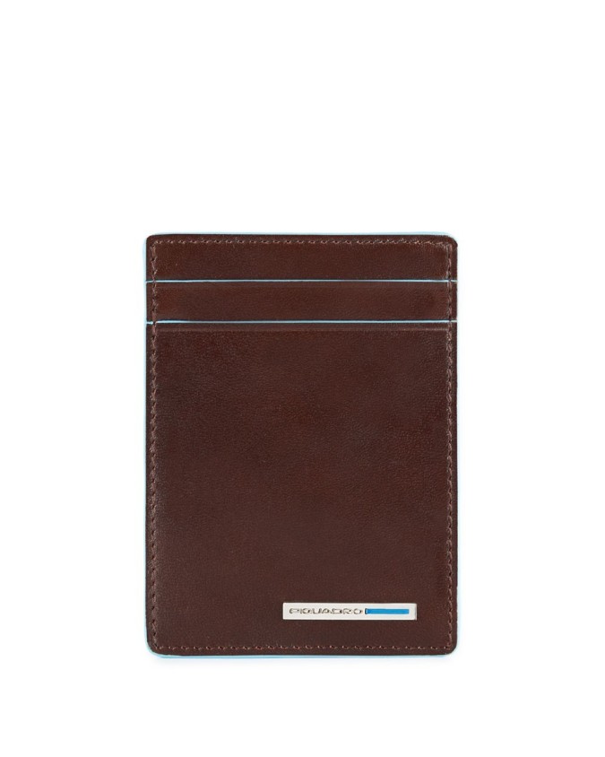 PIQUADRO - Porta carte credito,biglietti,ferma soldi - Mogano -