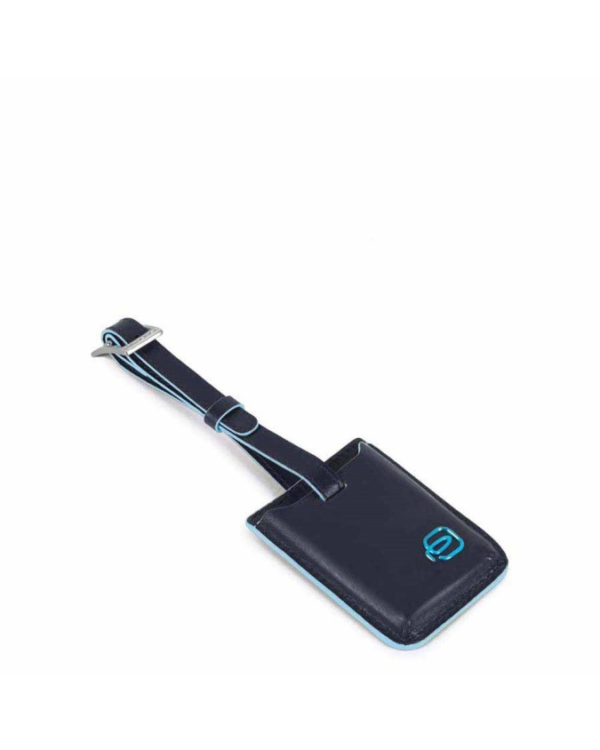 PIQUADRO - Address tag con CONNEQU in pelle - Blu -
