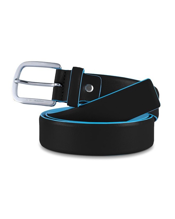 PIQUADRO - Cintura 35mm fibbia ad ardiglione metallo - Nero -