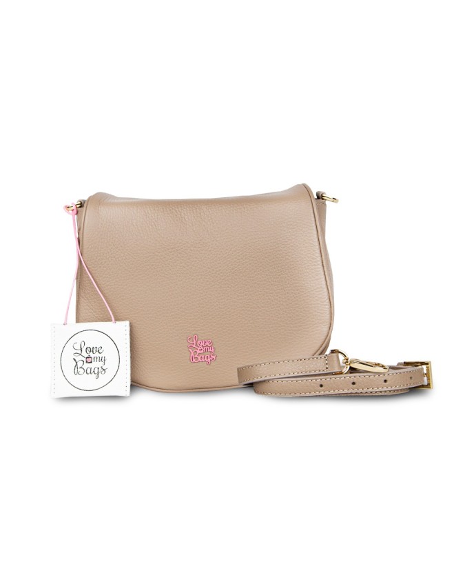Borse a Spalla Love My Bags Happy - Borsa in vitello con pattina