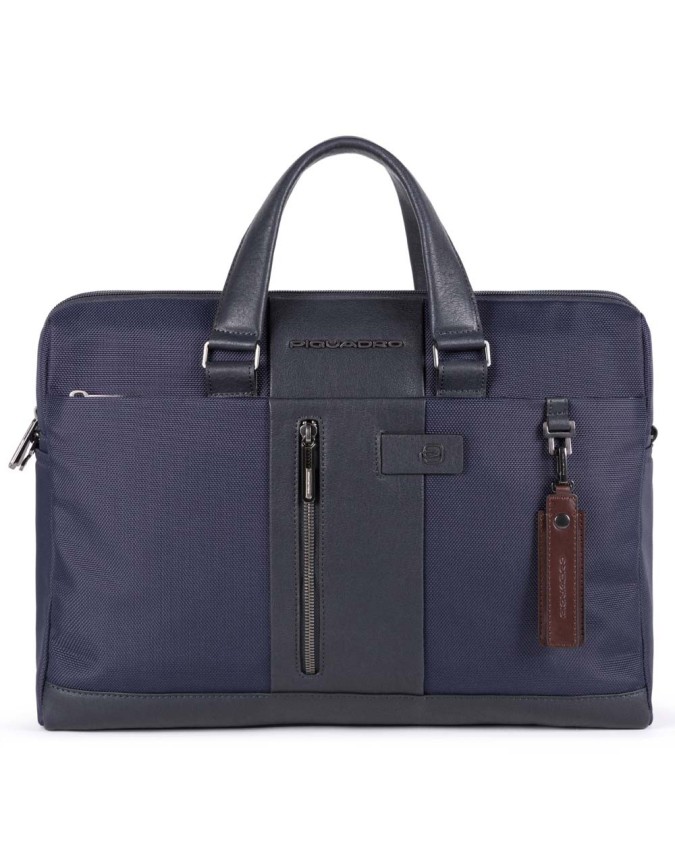 Piquadro - Cartella 2 comparti PC 15,6''  in pelle e tessuto Brief 2
