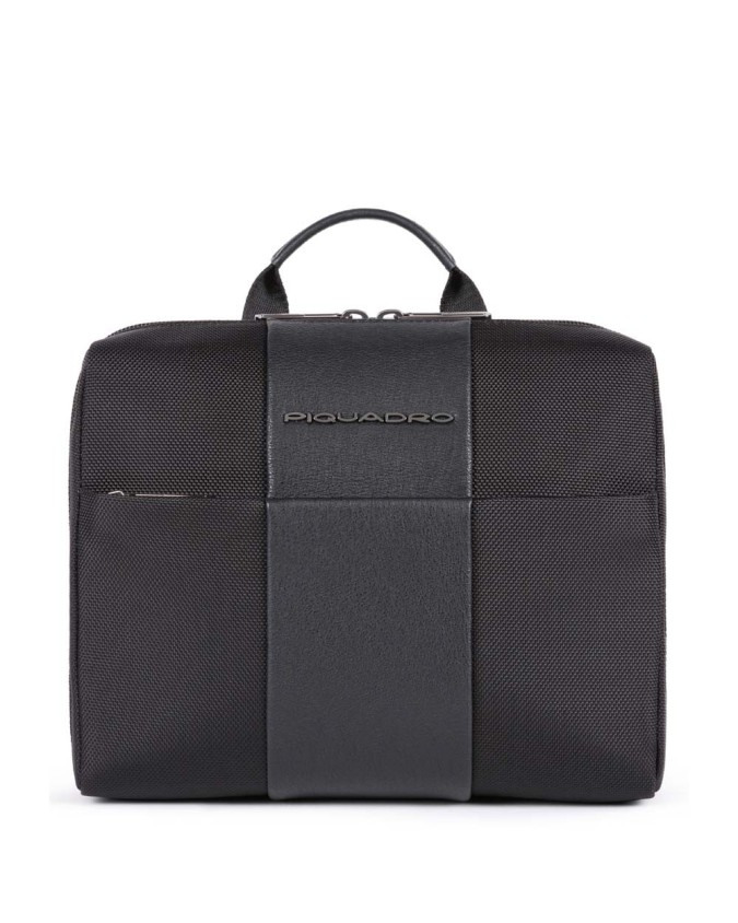 Beauty case Piquadro - Beauty case con gancio in pelle e tessuto