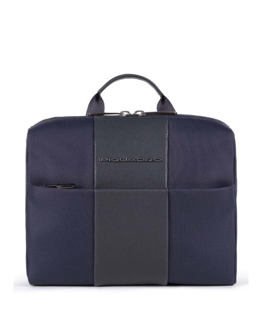 Beauty case Piquadro - Beauty case con gancio in pelle e tessuto