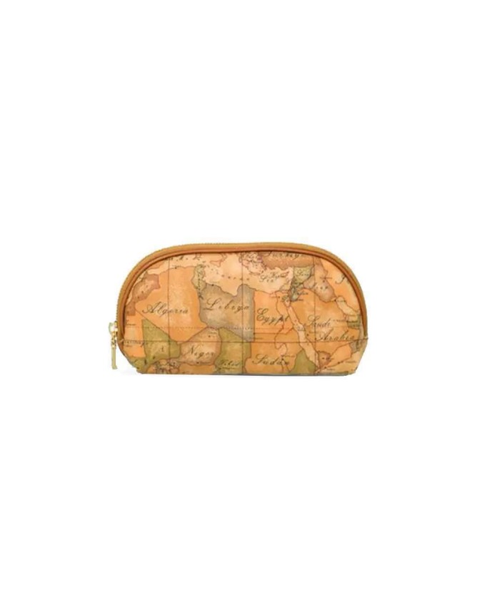 Alviero Martini Prima Classe - Trousse Mezzaluna in tessuto Geo Classic con zip