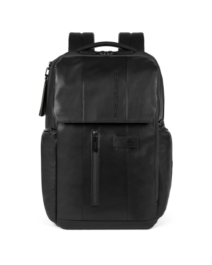 Zaini Porta PC Piquadro - Zaino in pelle e tessuto porta pc