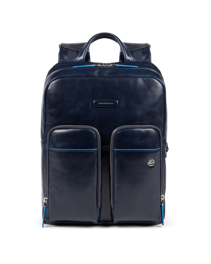 Zaini Porta PC Piquadro - Zaino piatto in pelle con zip porta