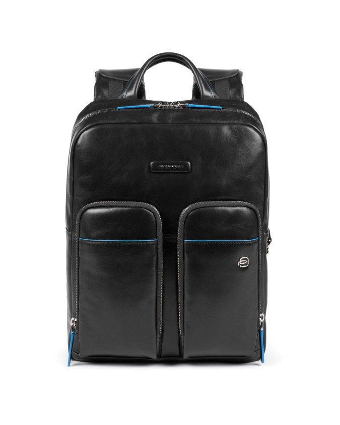 Zaini Porta PC Piquadro - Zaino piatto in pelle con zip porta