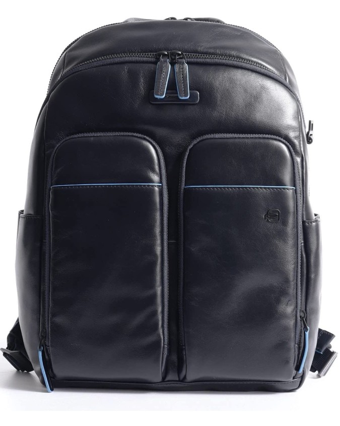 Zaini Porta PC Piquadro - Zaino porta pc 14'' in pelle Blue