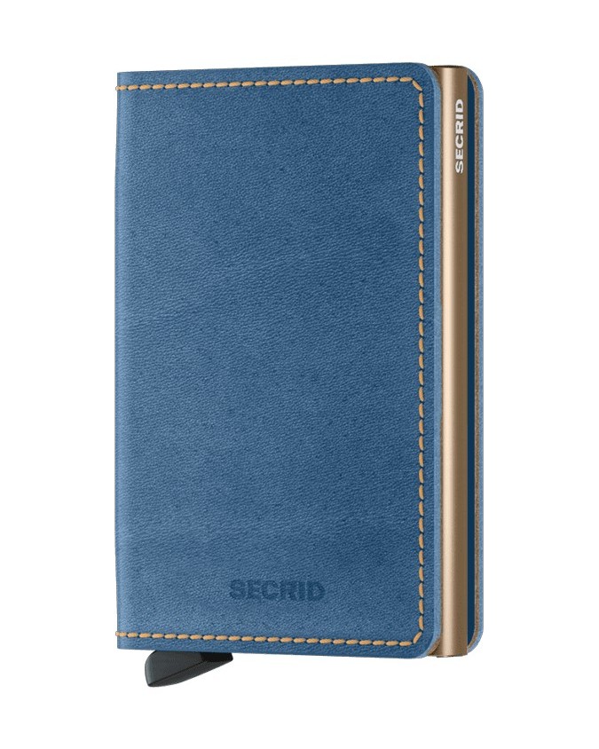 Portafogli Uomo Secrid - Slimwallet in pelle e alluminio Indigo