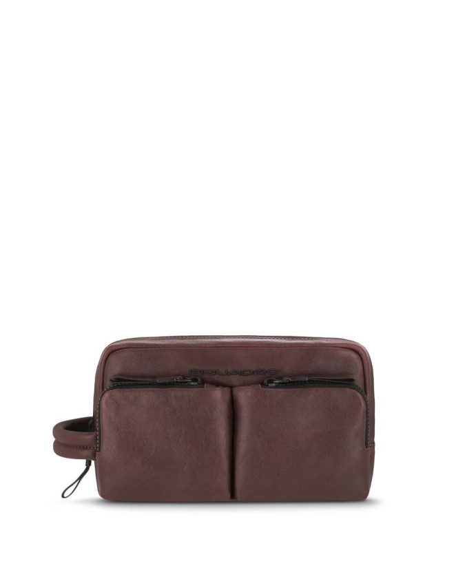 Beauty case Piquadro - Necessaire da viaggio in pelle Harper
