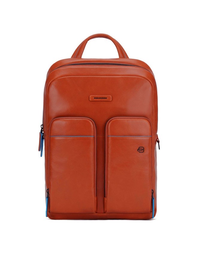 Zaini Porta PC Piquadro - Zaino piatto in pelle con zip porta