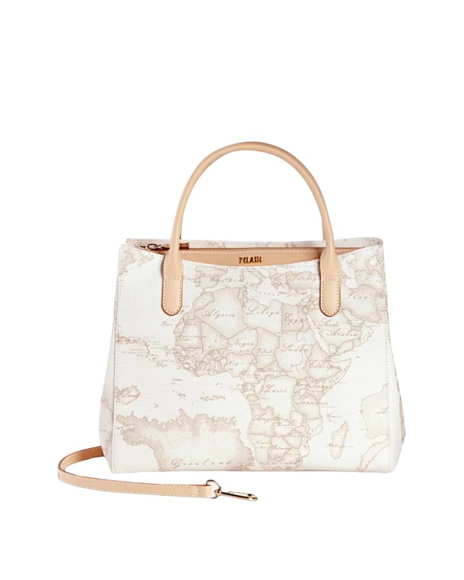 Alviero Martini Prima Classe -  Borsa piccola a mano con tracolla Geo White