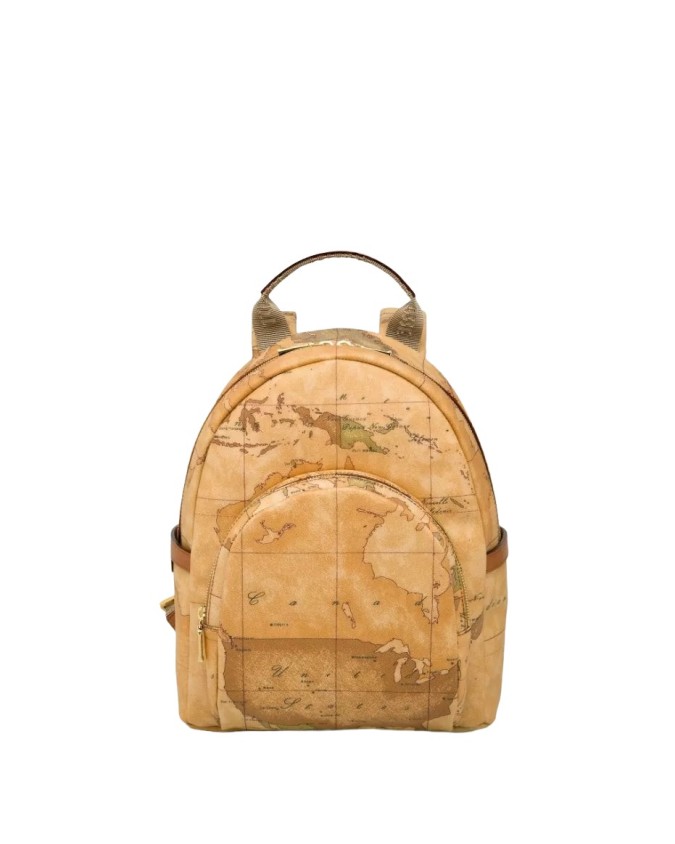 Alviero Martini Prima Classe - Zaino piccolo doppia zip in tessuto Geo Classic
