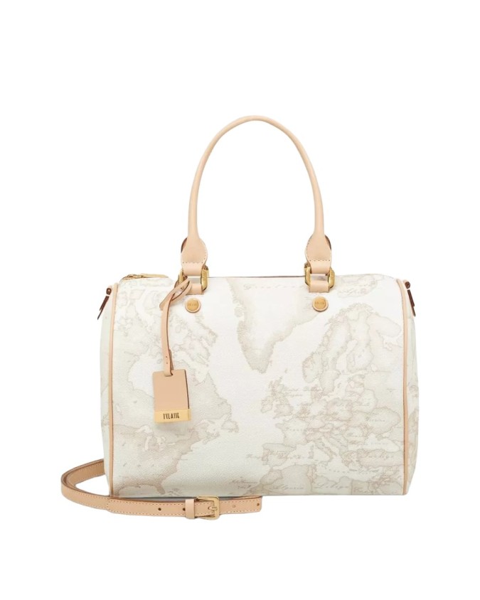 Alviero Martini Prima Classe - Borsa media a bauletto con tracolla Geo White