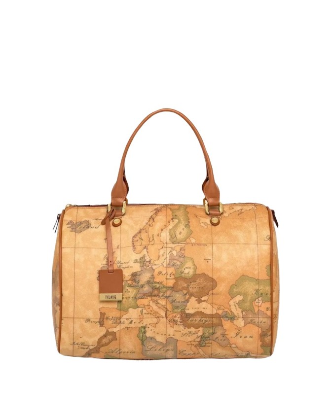 Alviero Martini Prima Classe -  Borsa grande a bauletto in tessuto stampato Geo Classic