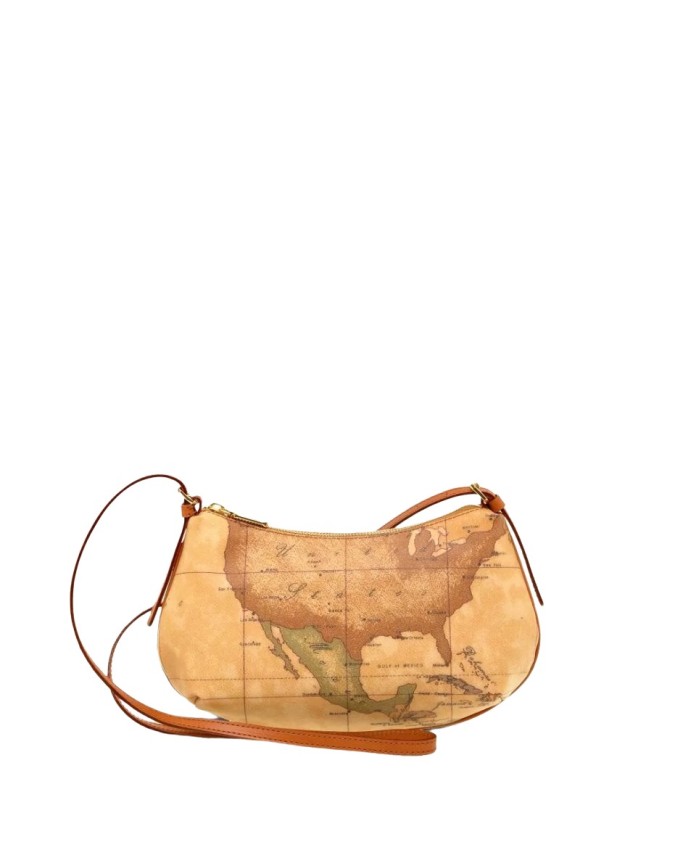 Alviero Martini Prima Classe -  Borsa mini a tracolla con zip in tessuto Geo Classic