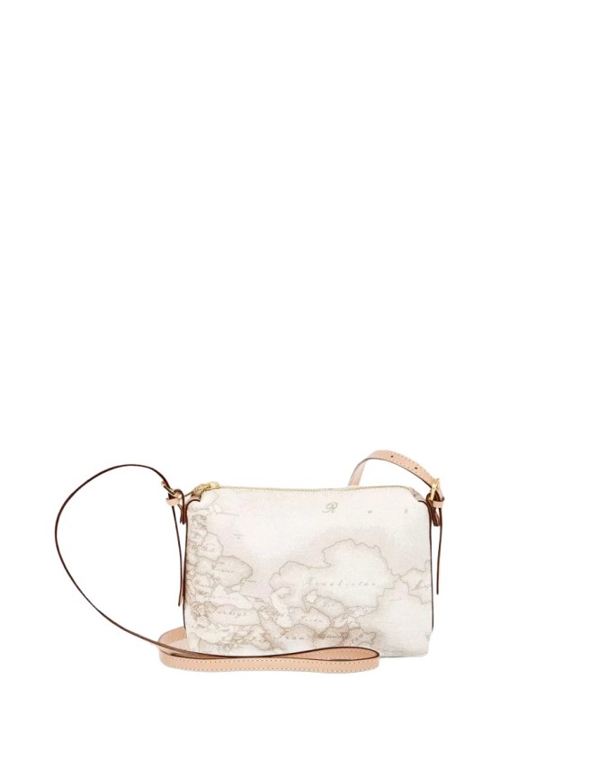 Alviero Martini Prima Classe - Borsa mini a tracolla in tessuto Geo White