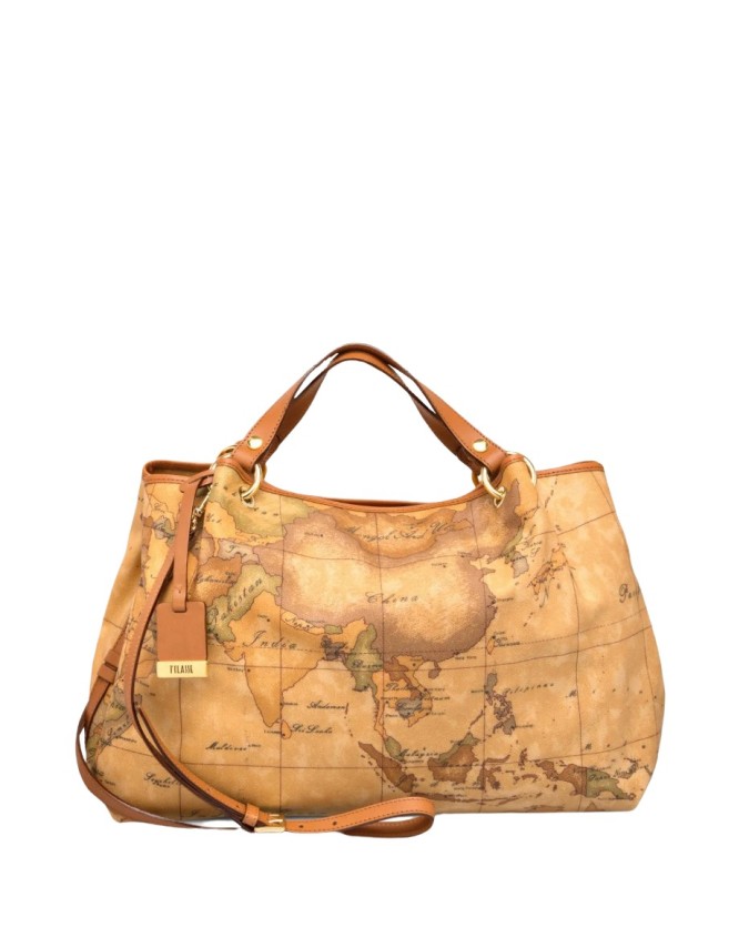 Alviero Martini Prima Classe - Borsa grande a mano in tessuto Geo Classic