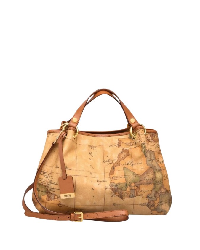 Alviero Martini Prima Classe - Borsa media a mano in tessuto stampato  Geo Classic
