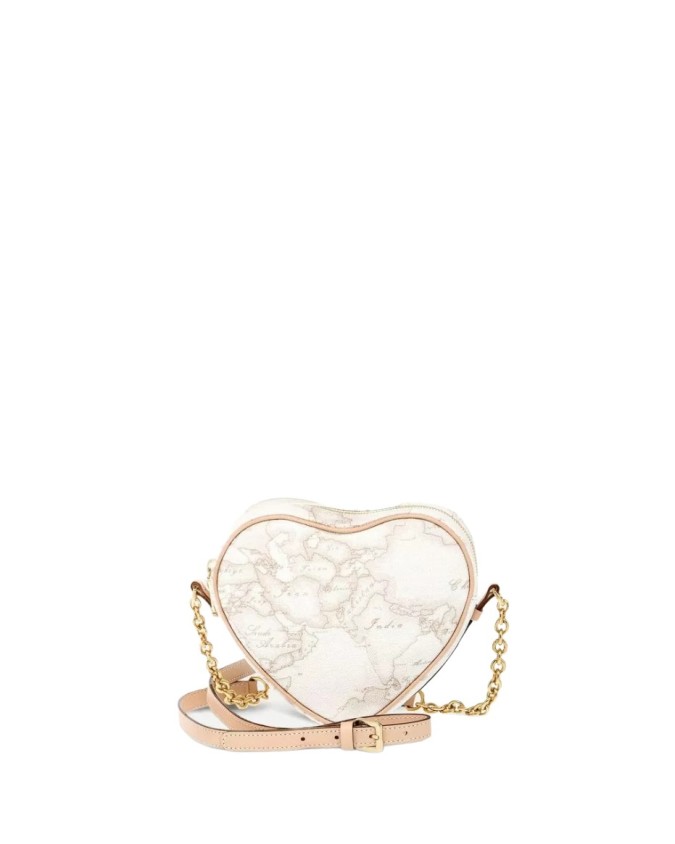 Alviero Martini Prima Classe - Mini borsa tracolla a cuore Geo Classic White