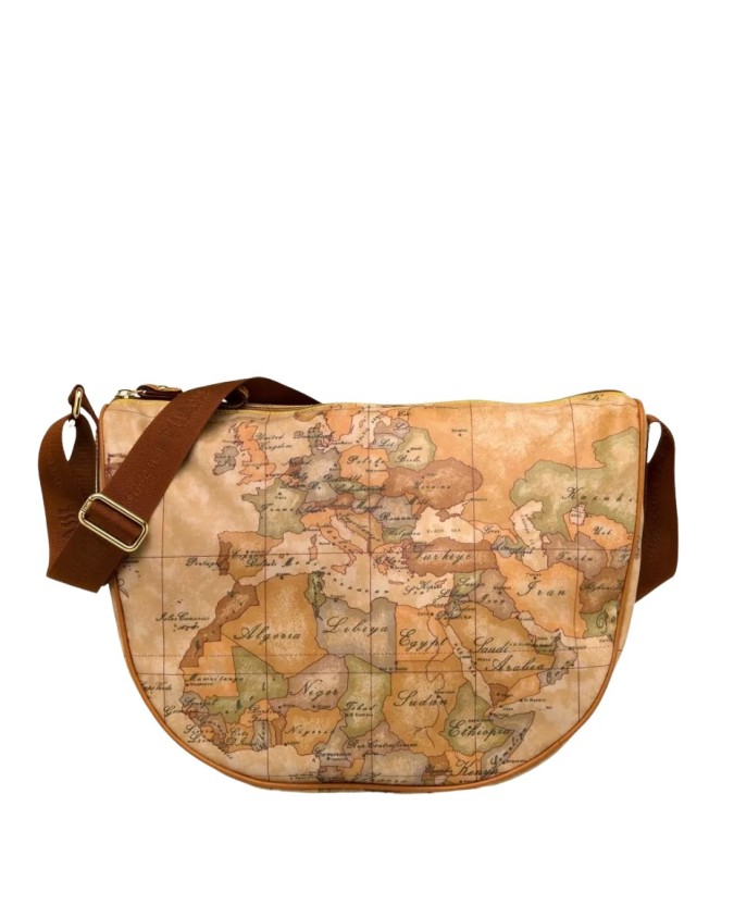 Alviero Martini Prima Classe - Borsa media a mezzaluna in tessuto Geo Soft