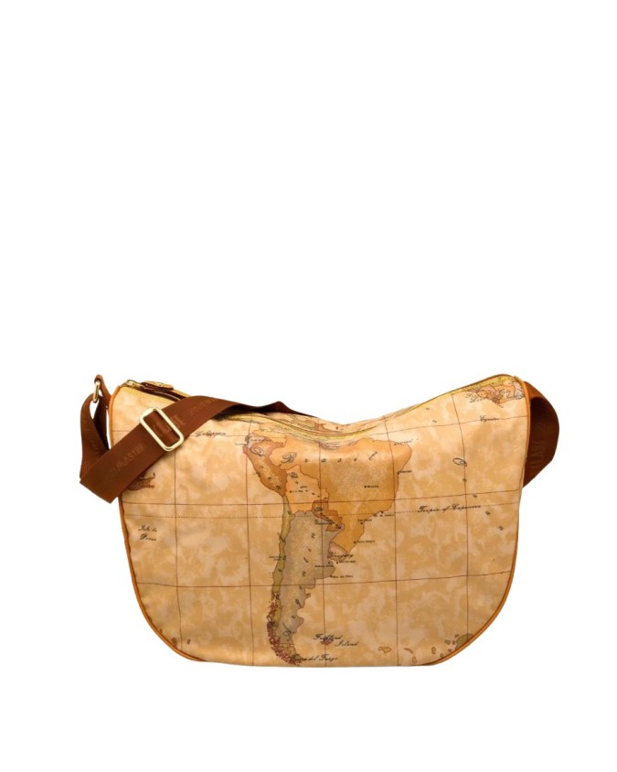 Alviero Martini Prima Classe - Borsa grande a mezzaluna in tessuto Geo Soft
