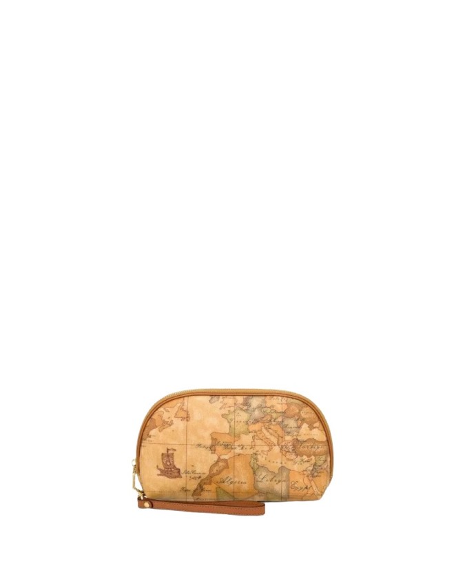 Alviero Martini Prima Classe - Pochette media con occhiello in tessuto stampato Geo Classic