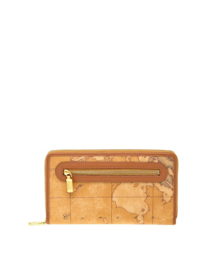 Alviero Martini Prima Classe - Portafogli grande in tessuto stampato Geo Classic con zip e tasca