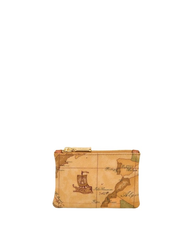 Alviero Martini Prima Classe - Pochette rettangolare in tessuto Geo Classic con zip