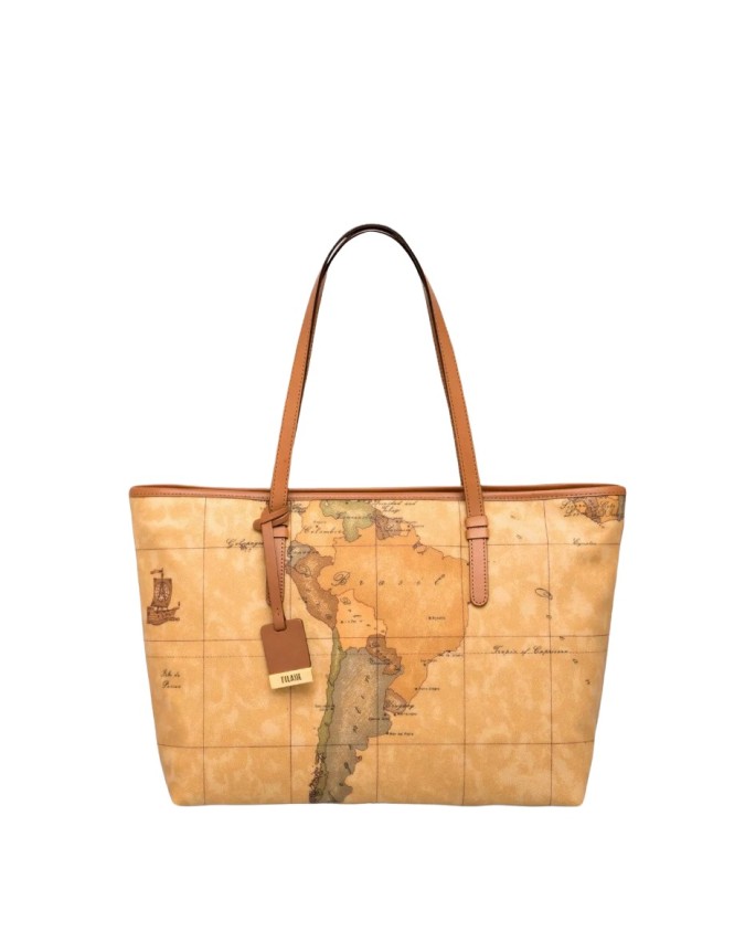 Alviero Martini Prima Classe - Borsa Shopping Grande in Tessuto Geo Classic