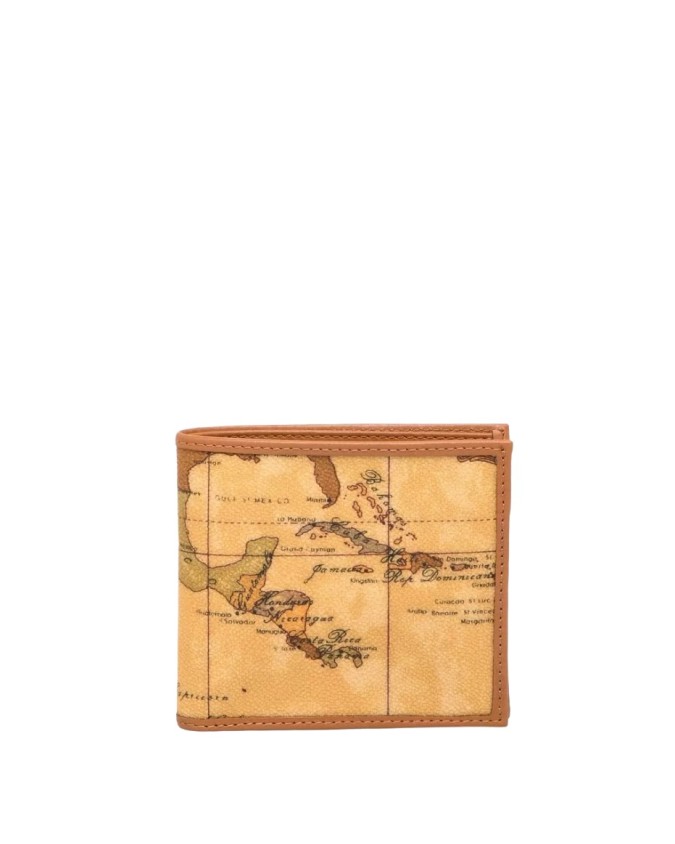 Alviero Martini Prima Classe - Portafogli Uomo in pelle naturale e tessuto goffrato Geo Classic