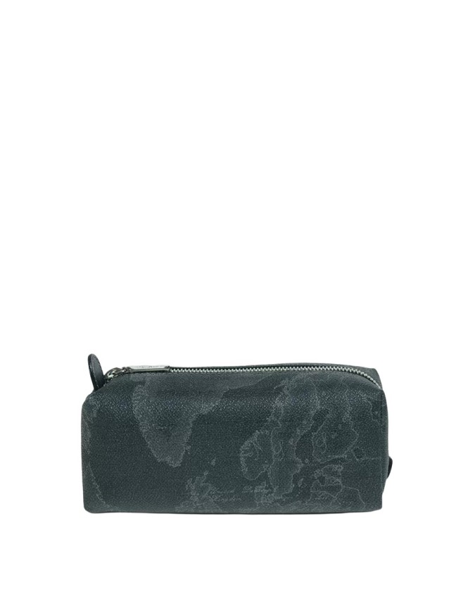 Alviero Martini Prima Classe - Astuccio in tessuto stampato con cartina geografica Geo Black