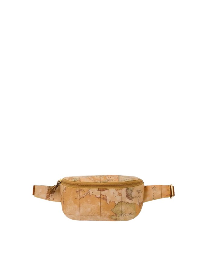 Alviero Martini Prima Classe - Marsupio in pelle naturale e tessuto goffrato Geo Classic