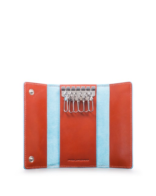 Piquadro - Portachiavi ad astuccio in pelle Blue Square