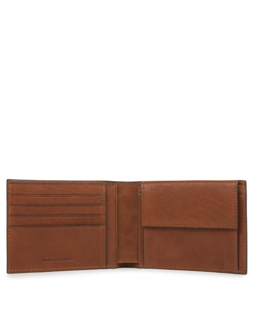 Piquadro - Portafoglio uomo con portamonete in pelle Black Square