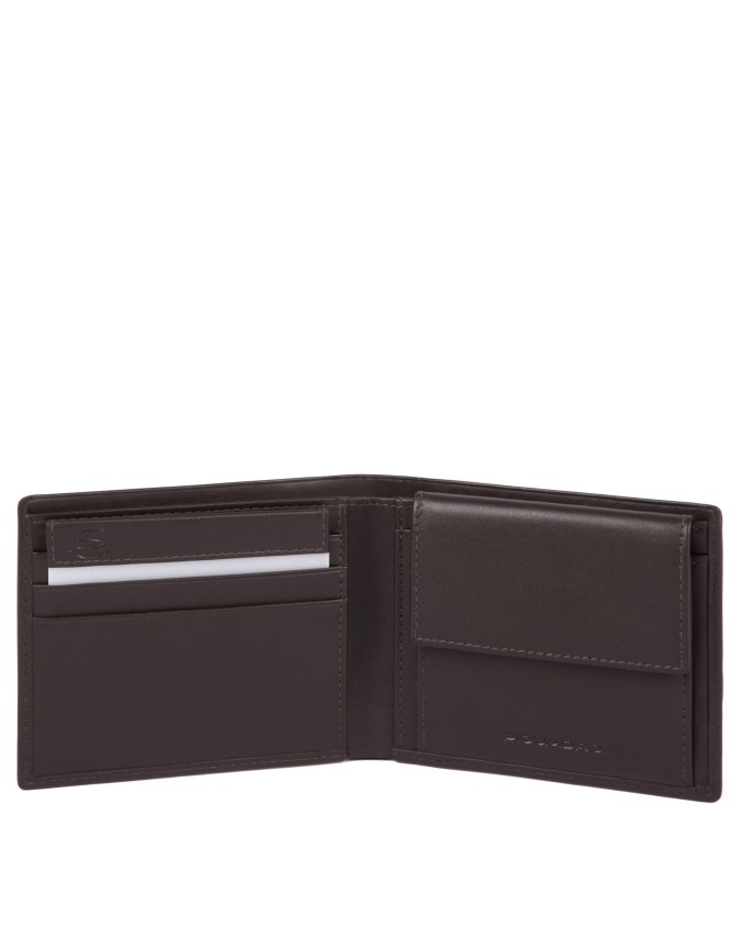 Piquadro - Portafoglio uomo in pelle con portamonete e RFID TAG