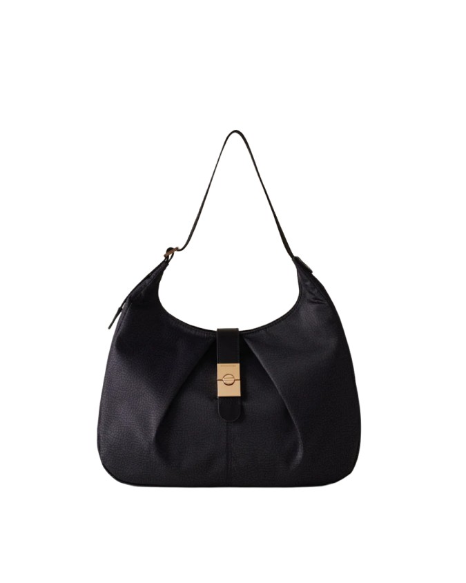 Borbonese - Borsa a spalla in nylon op e pelle Cortuna Medium
