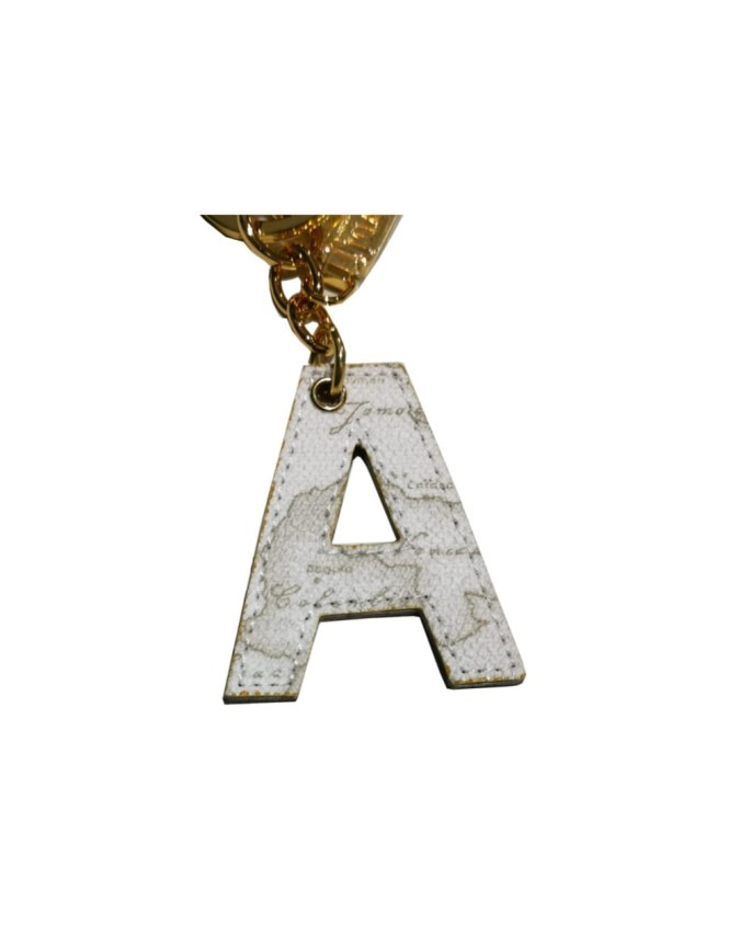 Alviero Martini Prima Classe - Portachiavi  a ciondolo Charm Lettera A Geo Classic White