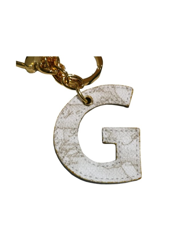 Alviero Martini Prima Classe - Portachiavi  a ciondolo Charm Lettera G Geo Classic White