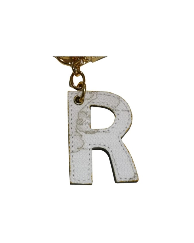 Alviero Martini Prima Classe - Portachiavi  a ciondolo Charm Lettera R Geo Classic White