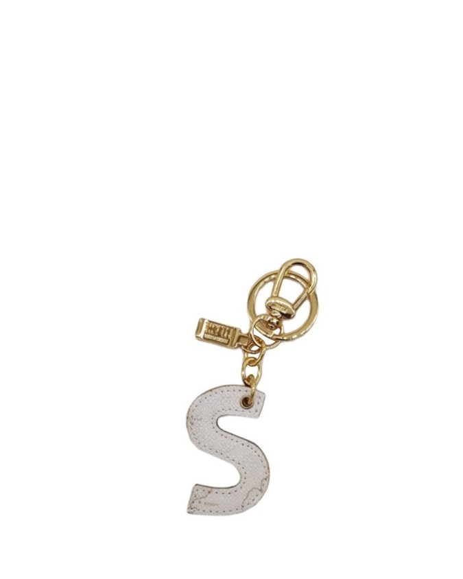 Alviero Martini Prima Classe - Portachiavi  a ciondolo Charm Lettera S Geo Classic White