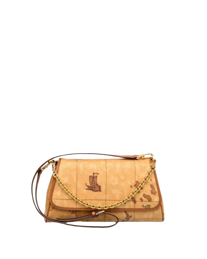 Alviero Martini Prima Classe - Borsa a tracolla in tessuto stampato con cartina geografica Geo Classic