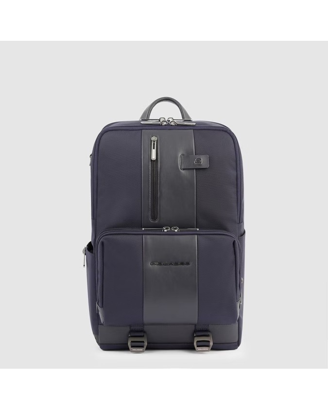 Piquadro - Zaino a due comparti in pelle e tessuto porta pc 15.6'' Brief 2
