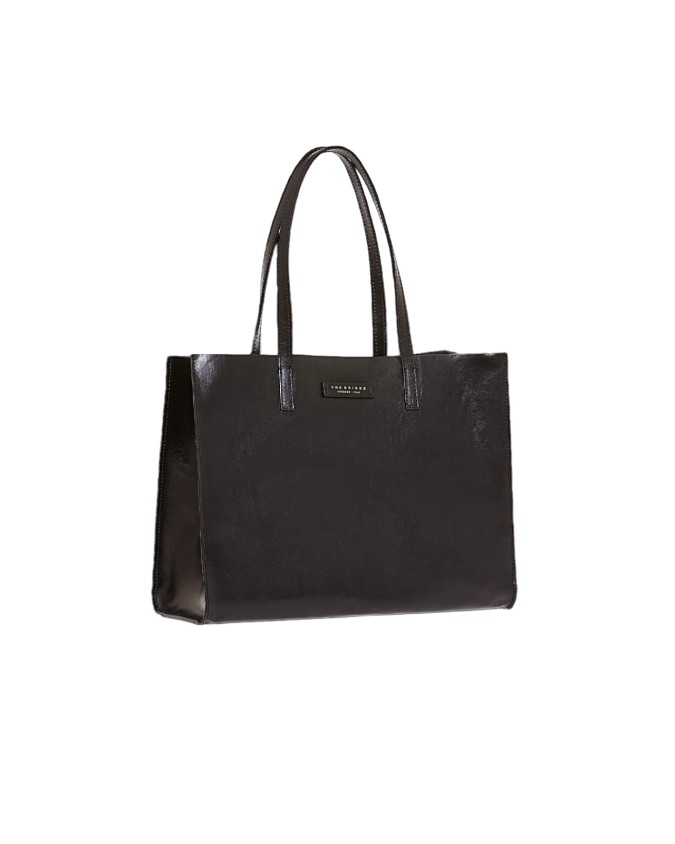 The Bridge - Borsa shopping a spalla con doppio manico in pelle Mirra
