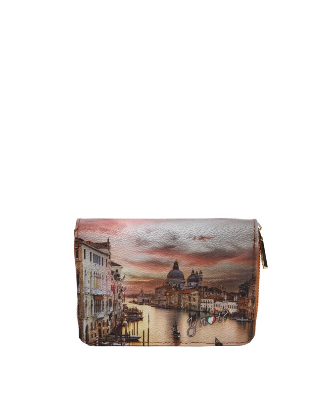 Ynot - Portafoglio donna piccolo in ecopelle con bottone Yesbag