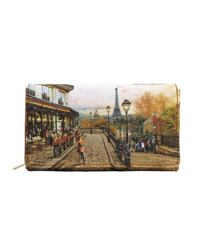 Ynot - Portafoglio donna grande con patta e bottone Yesbag