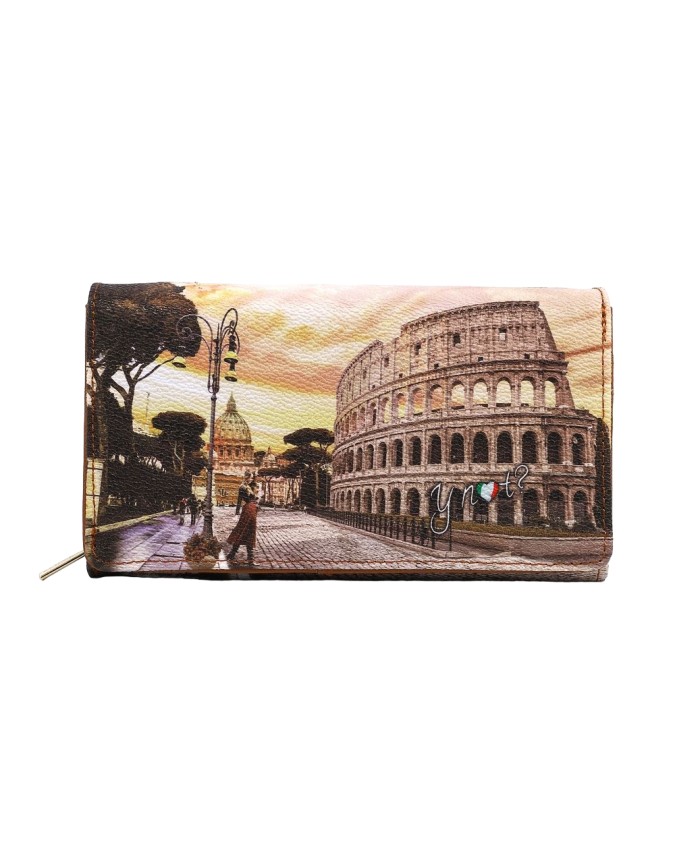 Ynot - Portafoglio donna grande con patta e bottone Yesbag