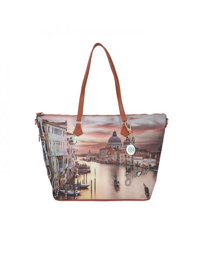 Ynot - Borsa a spalla media in ecopelle con tracolla Yesbag
