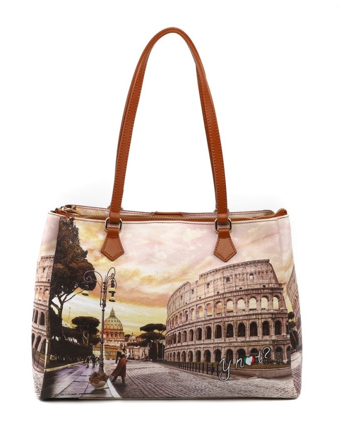 Ynot - Borsa a spalla con manici lunghi in ecopelle Yesbag